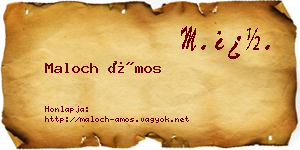 Maloch Ámos névjegykártya
